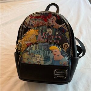 Loungefly Disney Princess Backpack - Black and Multicolor